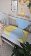 Кокон з крилами Chickabiddy, двосторонній зима-літо, синій бавовняний велюр та жовтий однотон, 100% бавовна, позиціонер гніздечко для новонароджених, 90х52 см - зображення 6