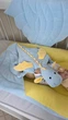 Кокон з крилами Chickabiddy, двосторонній зима-літо, синій бавовняний велюр та жовтий однотон, 100% бавовна, позиціонер гніздечко для новонароджених, 90х52 см - зображення 10