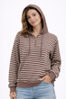 Стильный женский свитшот в клетку с капюшоном Oversize S-L Коричневый - изображение 1
