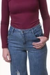 Стильные женские синие джинсы-трубы (T1205) 30 - изображение 3
