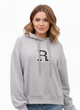 Стильное женское худи серого цвета со стразами Oversize S-XL - изображение 1