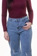 Стильные женские синие джинсы-трубы (T1204) 30 - изображение 4