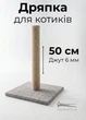 Дряпка для кошек 50 см джут 6 мм напольная когтеточка с основанием бежевый (D60138K) - изображение 1