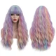 Парик разноцветный длинный волнистый термостойкий 60 см, радужные синтетические волосы для косплея, Хэллоуина - изображение 1