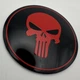 Наклейrb для ковпачків із логотипом PUNISHER карач 65 мм череп металеві - зображення 2