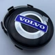 Колпачки Volvo 60 мм 56 мм черные с синим логотипом заглушки в диск вольво - изображение 2