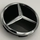 Ковпачок із логотипом Mercedes 60 мм 56 мм чорний глянсовий мерседес заглушка в диск - зображення 1