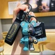 Брелок Ведмедик робот бірюзово-чорний Bearbrick Bear Brick - зображення 2