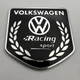 Наклейка Rline VW Volkswagen (Фольксваген) металлическая 50 мм 50 мм шильдик табличка - изображение 1