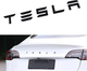 Емблема Tesla напис літери Шильдик Тесла чорний глянець на багажник табличка - зображення 2