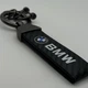 Брелок для ключів шкіряний екошкіра BMW темляк із карабіном бмв карбон - зображення 1