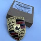 Емблема PORSHE (Порше) 68 мм 52 мм золото знак шильдик на капот багажник 99655921101 - изображение 1