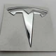 Эмблема логотип Tesla Model Y 3 модель 3 передняя (хром, глянец) 81 мм 77 мм металл - изображение 2