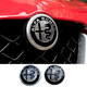 Наклейка Альфа ромео Alfa Romeo для знака капот багажник металлическая 75 мм знак черная - изображение 1