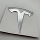 Шильдик эмблема Tesla Model Y Model 3 Chrome на кришку багажника хром металл знак багажник - изображение 2