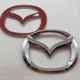 Mazda знак мазда значок эмблема задняя 125 мм 100 мм хром две ножки хром - изображение 1
