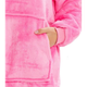 Плед толстовка с капюшоном и рукавами Huggle Hoodie оверсайз Розовый One Size - изображение 7