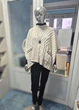 Пончо накидка вязанная с черной окантовкой Lipsy 19645 Молочная One Size - изображение 8