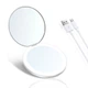 Кишенькове дзеркало з підсвіткою LED J-Mirror MakeUp D8 косметичне, подвійне, регулювання яскравості, USB Біле - зображення 3