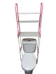 Стелаж над унітазом Home Laundry Rack 150 см Підлогова стійка у ванну з трьома полицями Біло-рожевий - зображення 2