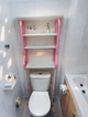 Стелаж над унітазом Home Laundry Rack 150 см Підлогова стійка у ванну з трьома полицями Біло-рожевий - зображення 3