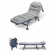 Раскладная кровать Jet Folding-Bed 1.8м карповая раскладушка, кресло-лежак с подушкой и матрасом, мягкий шезлонг Серый - изображение 2