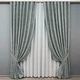 Комплект штор VR-Textil Лен Мрамор 150х270 2шт и Тюль 400х270 1264ш-115т Серый с белым 71-126/3 - изображение 1