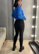 Лосини жіночі Lady Hurem 2116 утеплені дайвінг широкий пояс великі розміри 4XL чорні - зображення 4