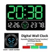 Годинник Deepfox DS-6667 LED цифровий електронний настінний Будильник Дата Температура Вологість 33х22см зелений - зображення 5