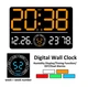 Часы Deepfox DS-6667 LED цифровые электронные настенные Будильник Дата Температура Влажность 33х22см оранжевый - изображение 5