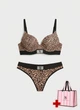 Комплект жіночої білизни (бюстгальтер та трусики-стрінги) Victoria's Secret 34B/M Леопардовий + Подарунковий пакет 27204371 - зображення 2
