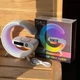 Настільна лампа RGB 4в1 Ring Light-G63 Bluetooth колонка з бездротовою зарядкою та будильником Біла - зображення 10