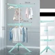 Стійка сушарка для білизни Laundry 2 ярусу, сушка для підлоги - вішалка, розкладна конструкція, з обертанням Блакитна - зображення 2