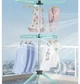 Стійка сушарка для білизни Laundry 2 ярусу, сушка для підлоги - вішалка, розкладна конструкція, з обертанням Блакитна - зображення 8