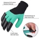 Садові рукавички прогумовані Garden Work-Gloves 1 пара з кігтями, з пластиковими наконечниками, вологозахищені - зображення 4