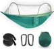 Гамак с москитной сеткой на молнии Hammock 120х80см подвесной, напольный, с двойным каркасом Зеленый - изображение 5