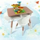 Комплект столик детский со стульчиком POPPET Мультивуд Роуз 3 в 1 + конструктор Крутые виражи с горкой (PP-SET-010CP-04) - изображение 1
