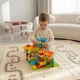 Комплект столик детский со стульчиком POPPET Мультивуд Роуз 3 в 1 + конструктор Крутые виражи с горкой (PP-SET-010CP-04) - изображение 3