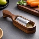 Терка для пармезана и твердых сыров с деревянной ручкой из акации, кухонная терка из нержавеющей стали (126443592) - изображение 1
