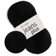 YarnArt Jeans Plus, Чёрный №53, хлопок с акрилом, 100 г /160 м, толстая пряжа, для одежды, пледов, игрушек, Ярнарт Джинс Плюс - изображение 1