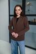 Жіночий класичний подовжений жакет оверсайз LadyLike 48 Коричневий (ll2168000014422) - зображення 3