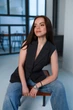 Жіночий класичний подовжений жилет у мілку клітинку LadyLike 42 Сірий (ll2135300008369) - зображення 3