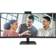 Монітор 34" AOC CU34E4CW WQHD VA 120Гц 2xHDMI DP USB-C RJ-45 USB-hub HAS колонки камера Чорний - зображення 2
