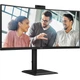 Монітор 34" AOC CU34E4CW WQHD VA 120Гц 2xHDMI DP USB-C RJ-45 USB-hub HAS колонки камера Чорний - зображення 3