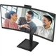 Монітор 34" AOC CU34E4CW WQHD VA 120Гц 2xHDMI DP USB-C RJ-45 USB-hub HAS колонки камера Чорний - зображення 4