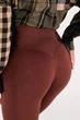 Женские бесшовные леггинсы с push-up эффектом и контрастным поясом Giulia FLEXING LEGGINGS GLAM S/M Brown-hot chocolate, комфортные лосины для спорта, для тренировок, из микрофибры - изображение 4
