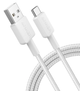Кабель Anker 322 USB-A to USB-C - 1.8m Nylon білий (6908156) - изображение 2