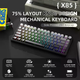 Игровая беспроводная механическая клавиатура ATTACK SHARK X85 / Три режима подключения / White Jade Switch / Black - изображение 3