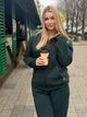 Жіночий теплий спортивний космтюм на флісі зелений 48 - зображення 2