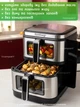 Багатофункціональна мультипіч, аерогриль з двома чашами Rainberg AIR FRYER GRILL на 15 літрів Аерогриль, фритюрниця без олії, айрогриль 4800 Вт - зображення 7
